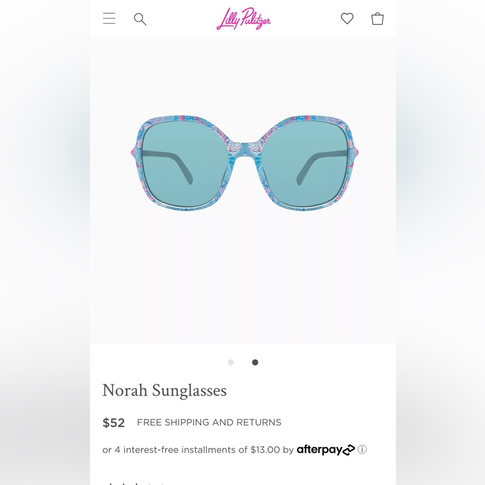 Lilly Pulitzer Norah Sunglasses Bahamas Beachcomber